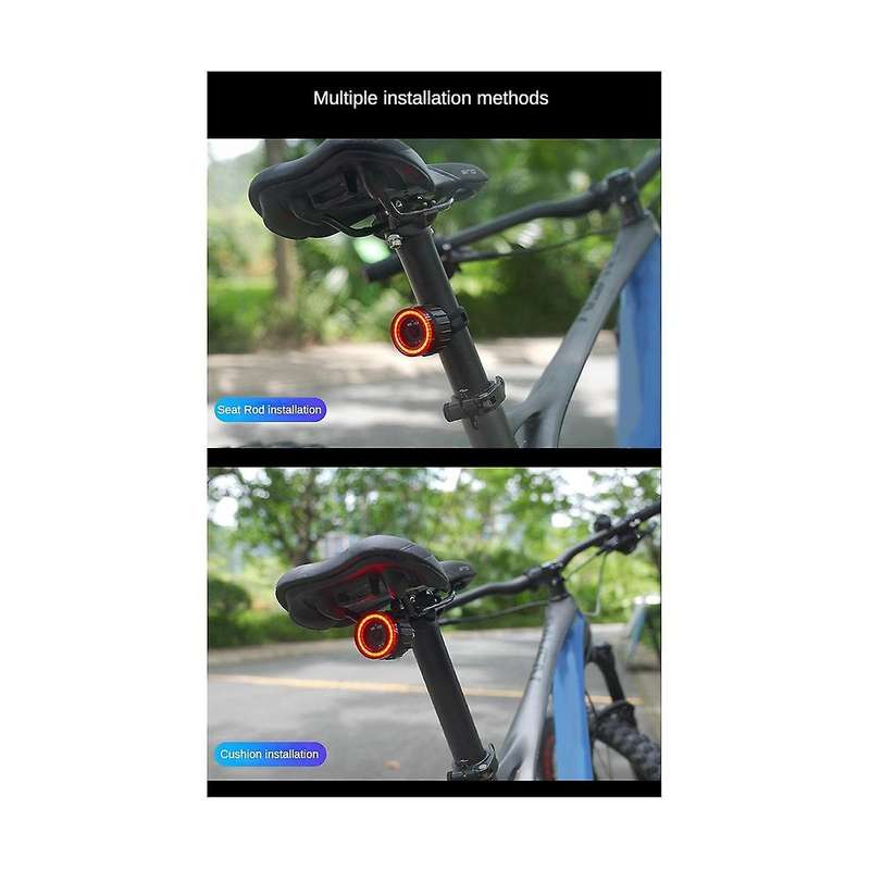 Bicycle Intelligent Brake Taillight Cob Post Cushion Taillight Bike Intelligent Brake Taillight