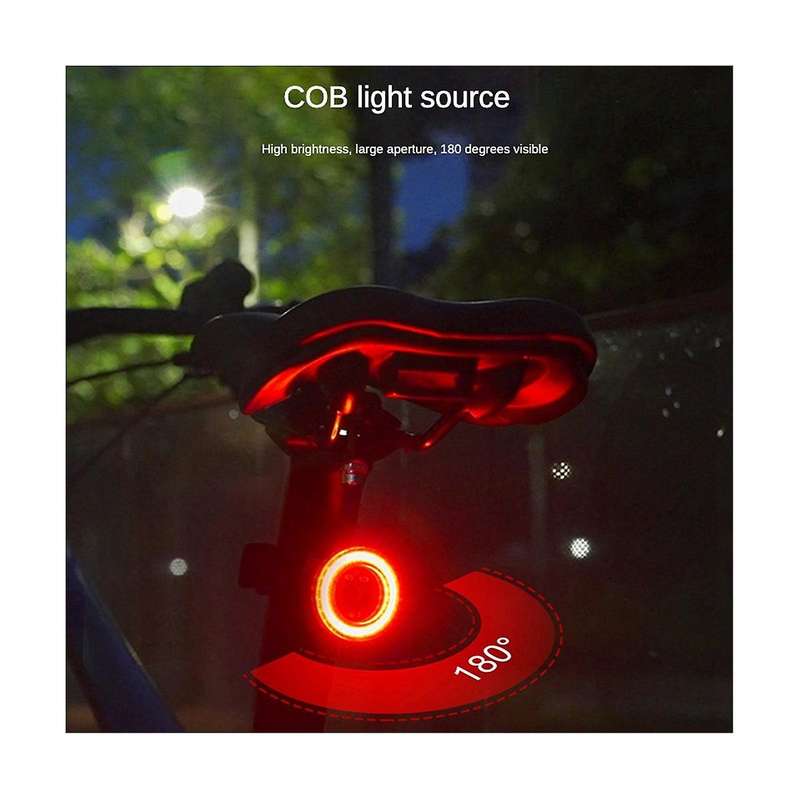 Bicycle Intelligent Brake Taillight Cob Post Cushion Taillight Bike Intelligent Brake Taillight