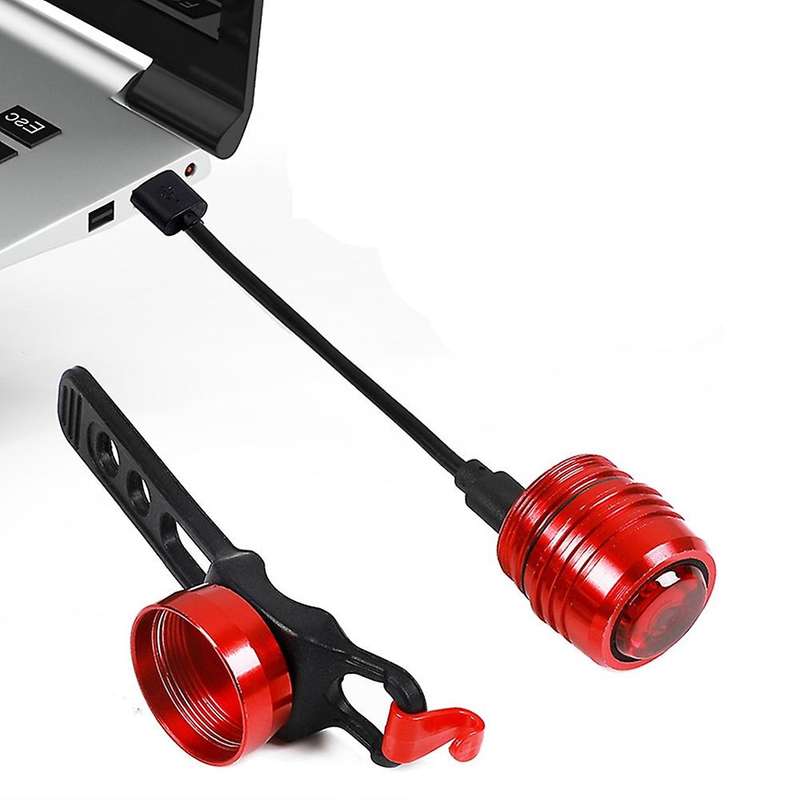 Bicycle Rear Light Carat Type Bike Warning Lamp USB Charge Red White Light Color Safety Headlight Ta