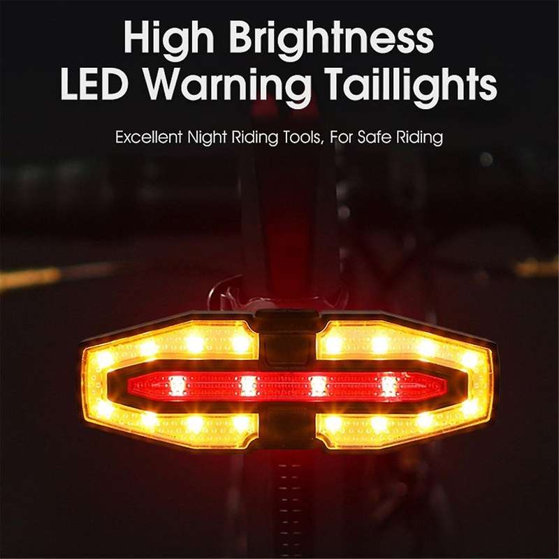 Bicycle Remote Control Taillight, Turn Signal with Horn, USB Rechargeable Taillight, Night Riding W