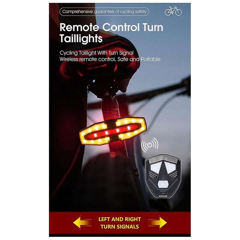 Bicycle Remote Control Taillight, Turn Signal with Horn, USB Rechargeable Taillight, Night Riding W