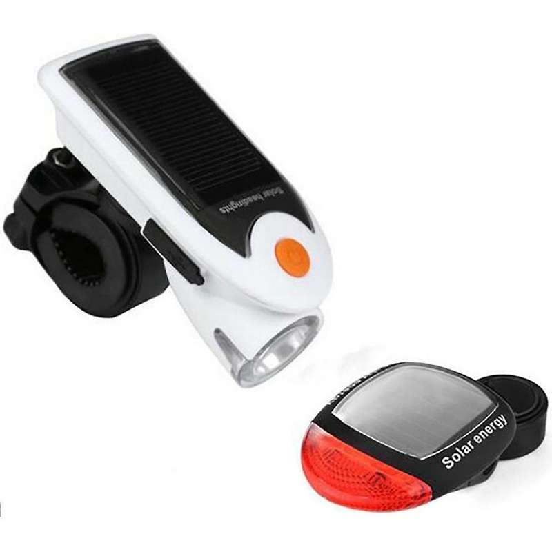 Bicycle Solar Headlight Taillights Set Solar Powered Led Headlight Taillight Combo Cycling Lamp Warn
