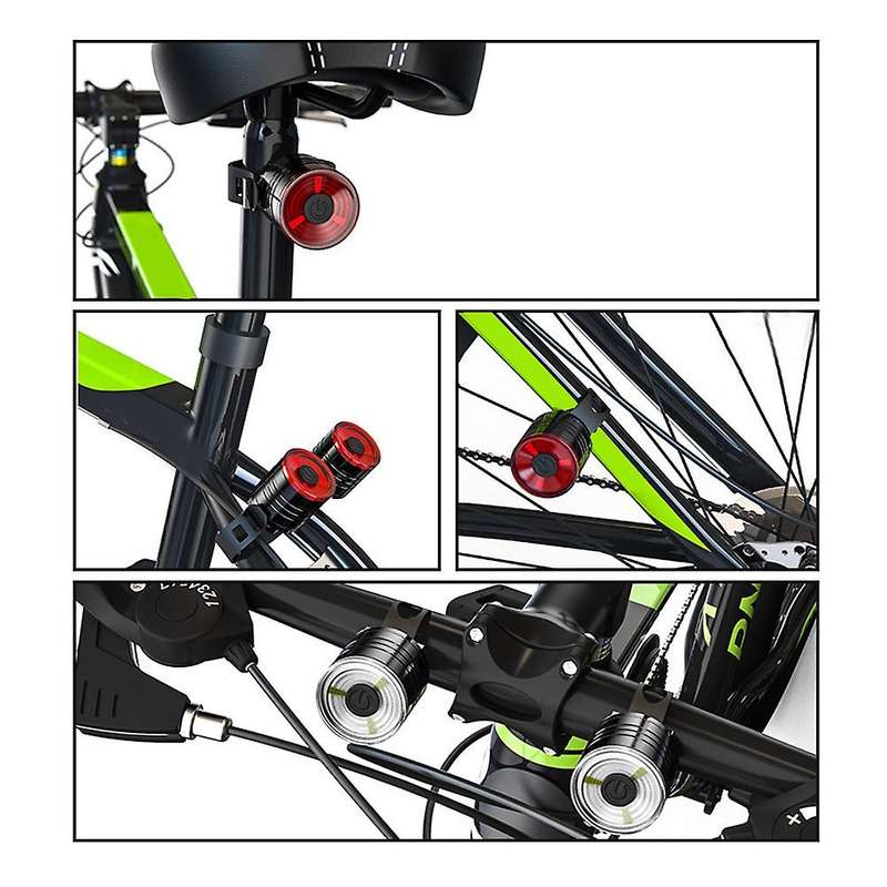 Bicycle Taillight Aluminum Alloy Helmet Light Night Riding Warning Light Mountain Bike LED Headlight