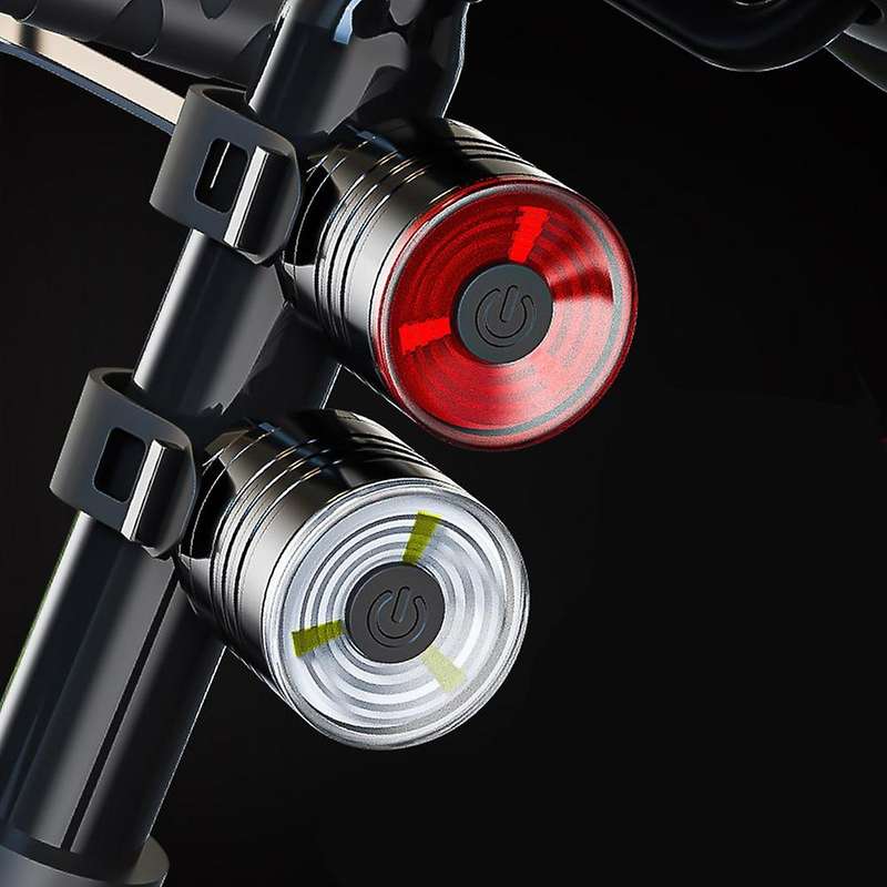 Bicycle Taillight Aluminum Alloy Helmet Light Night Riding Warning Light Mountain Bike LED Headlight