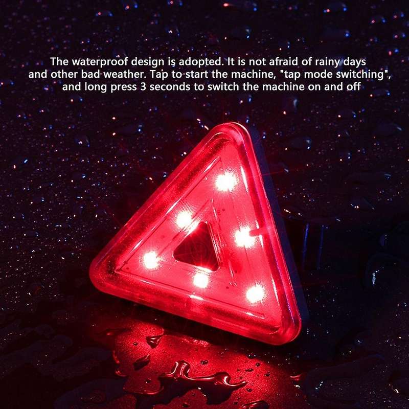 Bicycle Tail Lamp Charging Highlight Triangle Tail Lamp Riding Accessories