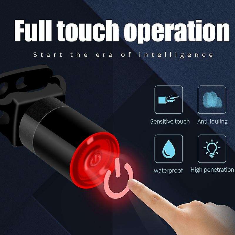Bicycle Taillights IP65 Waterproof Press Sensing Battery Reminder Brake Sensor Tail Lamp Portable Li