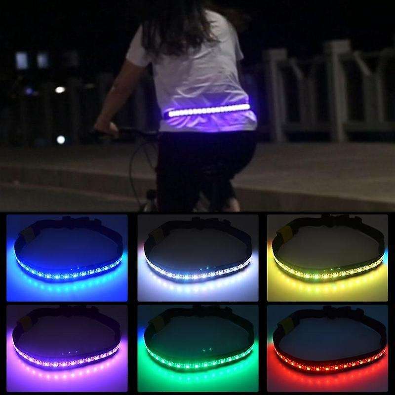 Bicycle Turn Signal Belt Turn Signal Wireless Remote Control Colorful Light Rechargeable Carry Belt