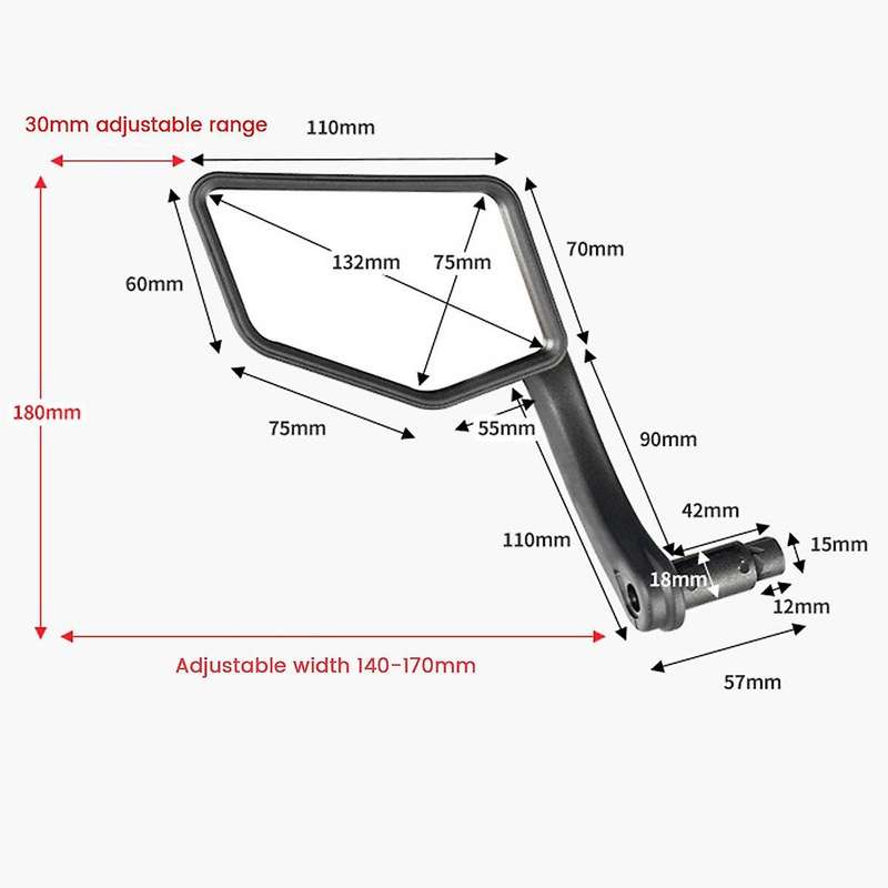 Bicycle Universal Wide Range Adjustable Rearview Mirror Bike Handlebar Rear View Mirror Bike Accesso
