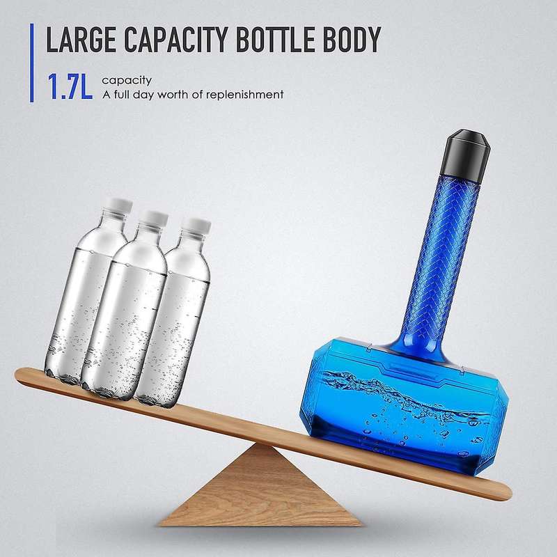 Big Capacity 1.7L Portable Sport Gym Workout Travel Drinking Large Hammer Shaped Water Bottle Cap Fi
