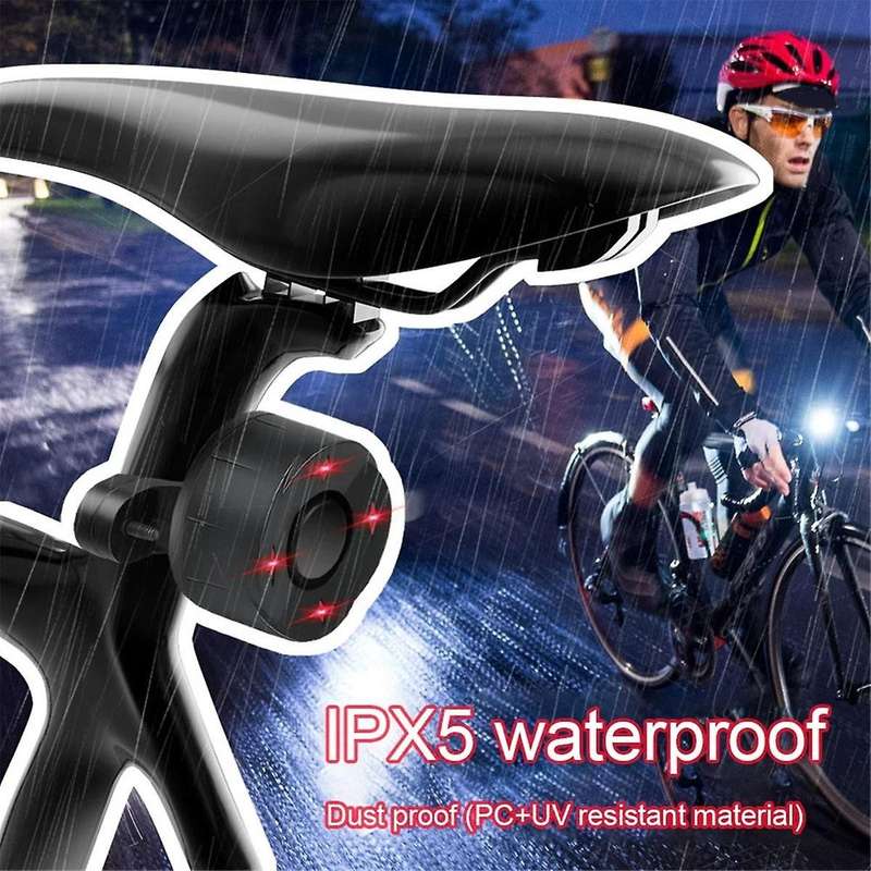 Bike Alarm Taillight USB Charging IPX65 Waterproof Bicycle Rear Light Brake Sensing Bicycle Lamp Ant