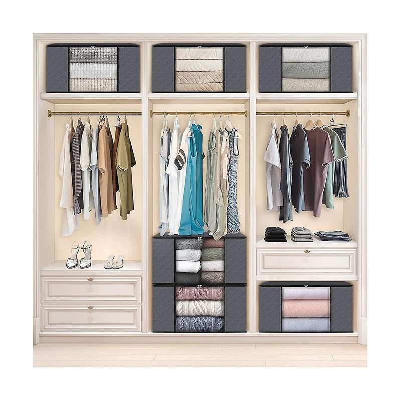 Big Storage Bags, 6 Pack Closet and Storage, Clothes Foldable Storage Bins with Reinforced Handles