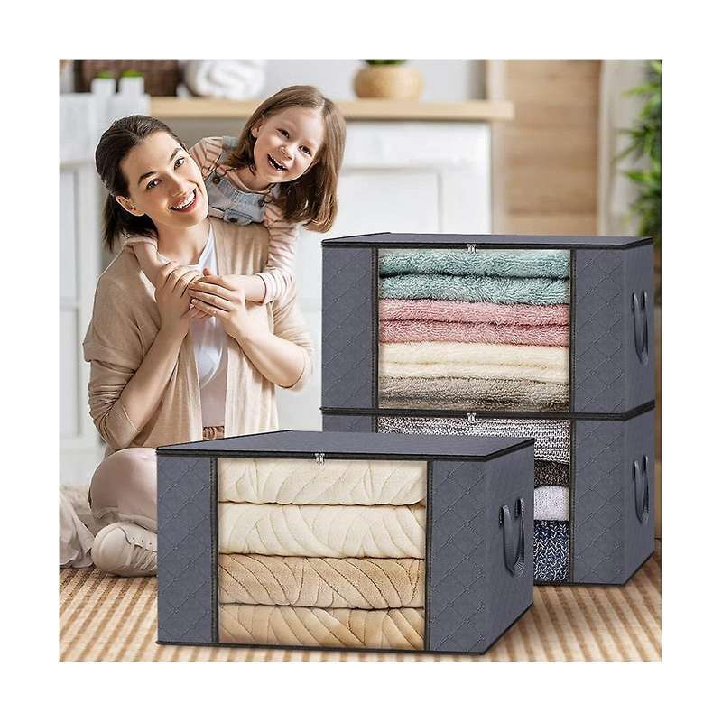 Big Storage Bags, 6 Pack Closet and Storage, Clothes Foldable Storage Bins with Reinforced Handles