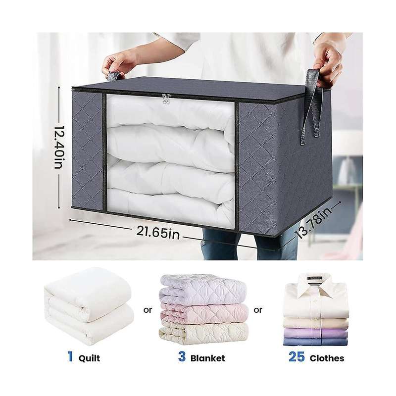 Big Storage Bags, 6 Pack Closet and Storage, Clothes Foldable Storage Bins with Reinforced Handles