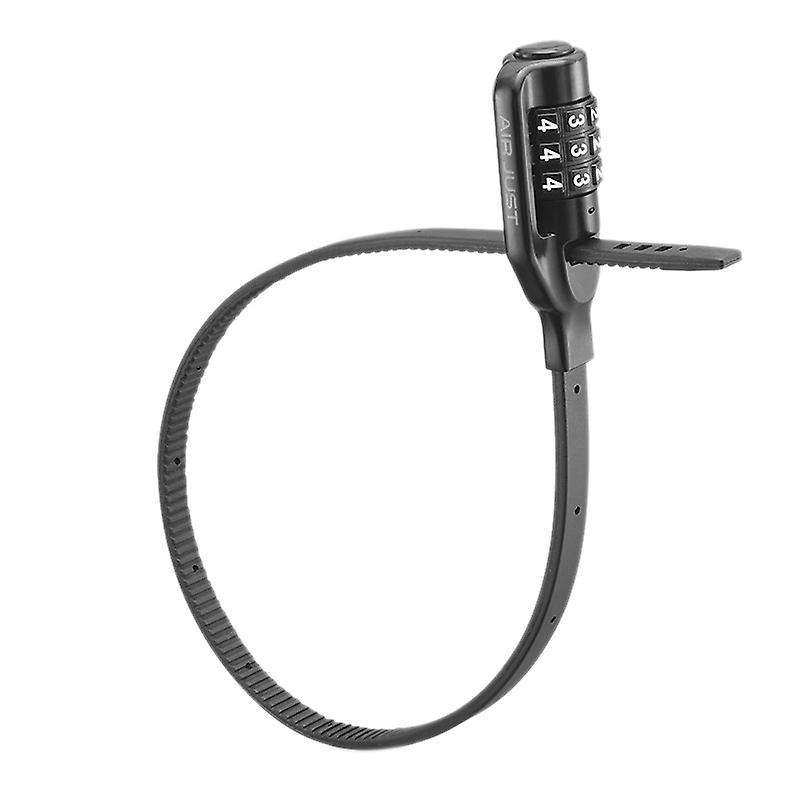 Bike Cable Lock Multi Stable Bicycle Helmet Lock Password Cycling Lock for Road Bike Black