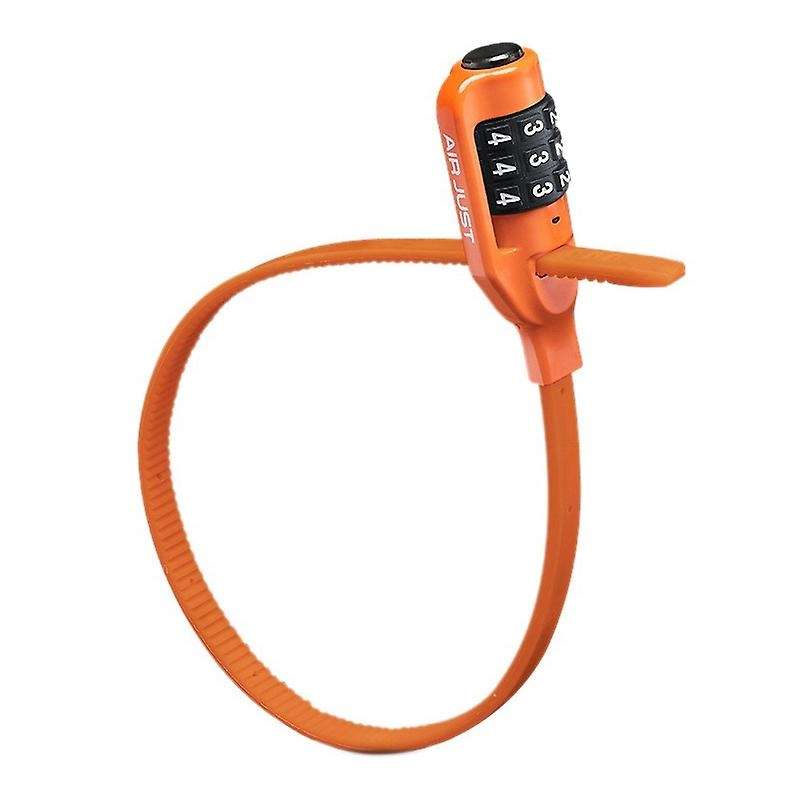 Bike Cable Lock Multi Stable Bicycle Helmet Lock Password Cycling Lock for Road Bike Orange