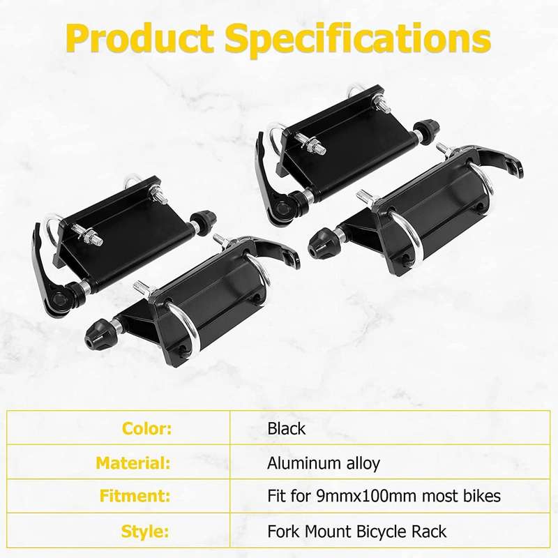 Bike Fork Mount, Bicycle Block Quick Release Mounts Car Roof Rack Carrier Holders Brackets Universal