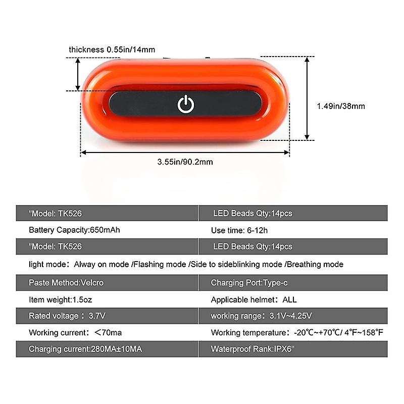 Bike Helmet Brake Light/led Safety Warning Helmet Lights for Night ,bicycle Warning Taillights,bike