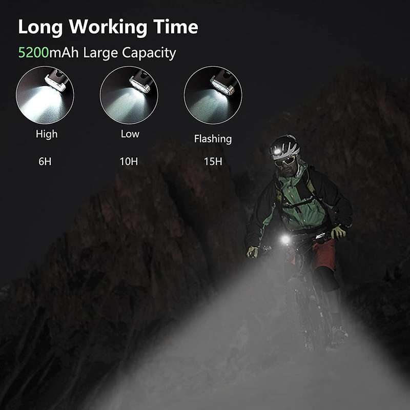 Bike Light Set - 3600 Lumen USB Rechargeable Super Bright 3 LED Headlight with Turn Light, 4 Modes T