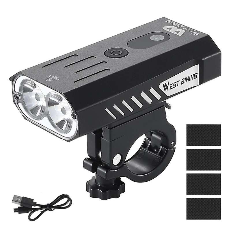 Bike Light Headlight Bicycle Handlebar Front Lamp Cycling Flashlight Safety Light Sensor Light,Black