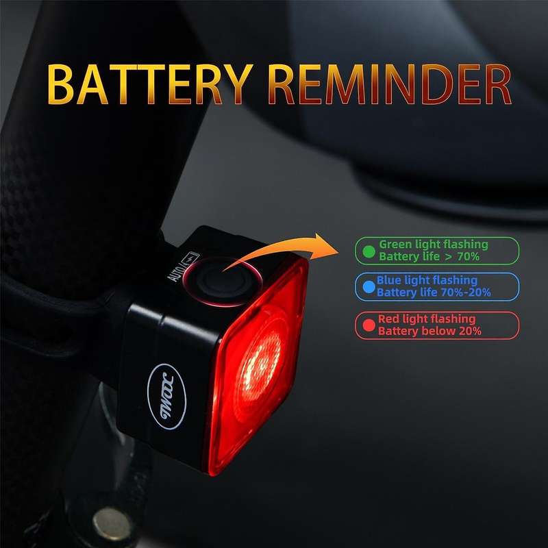 Bike Light Bicycle Smart Brake Taillight High Brightness Long Distance AUTO Dormancy Rechargeable IP