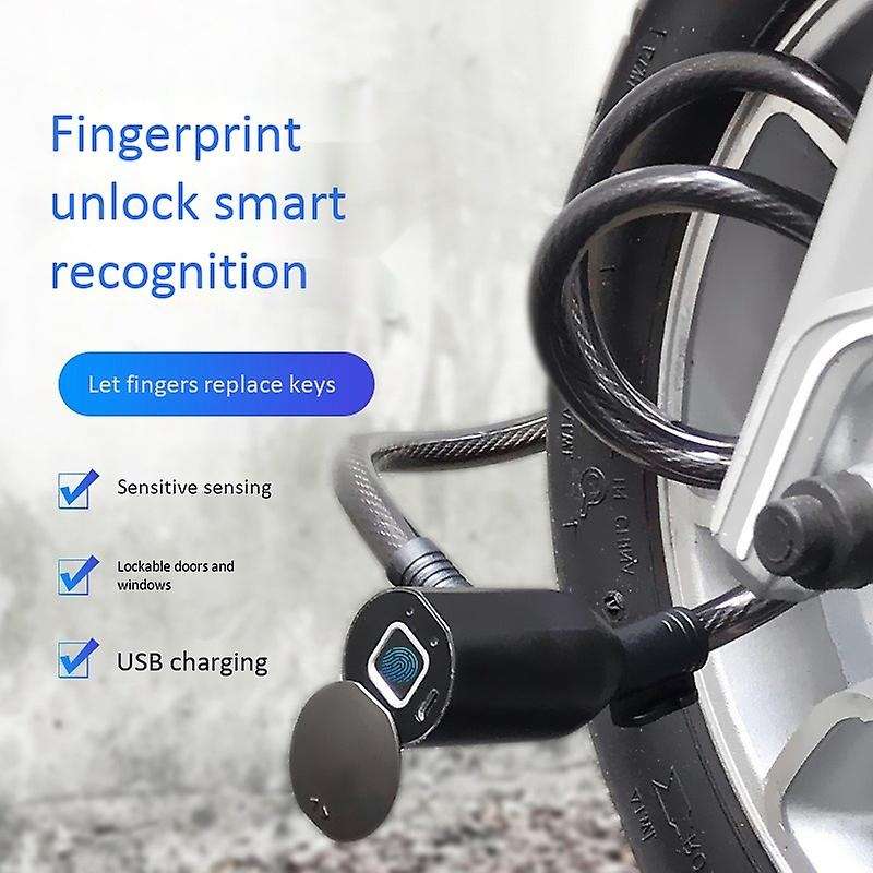 Bike Lock Bluetooth Fingerprint Lock Anti-Theft Waterproof Lock Fingerprint+APP Control for Bicycle