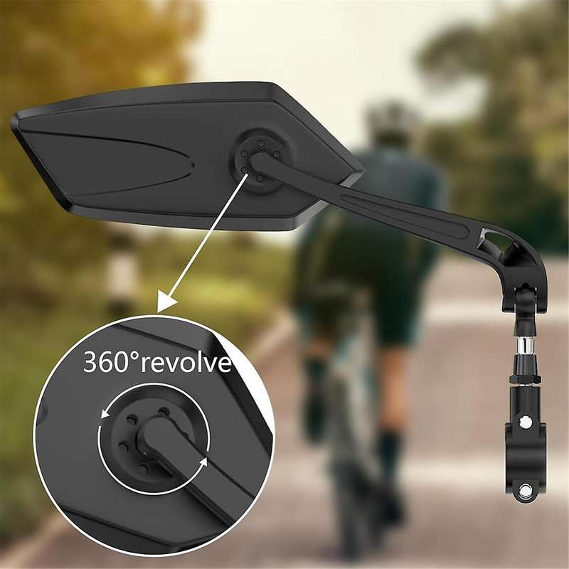 Bike Mirror 2 Pack, Bike Mirrors Handlebar Rearview Mirror, 360 Rotatable Bike Rear View Mirror, Saf