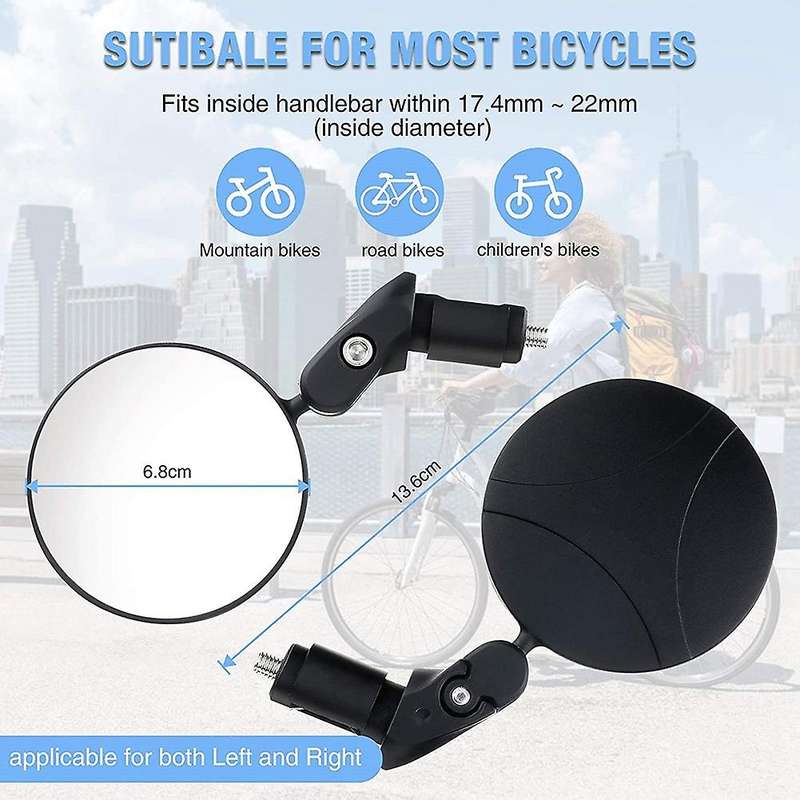 Bike Mirror,Bicycle Cycling Rear View Mirrors,Safe Rearview Mirror, Adjustable Handlebar Mounted Pla