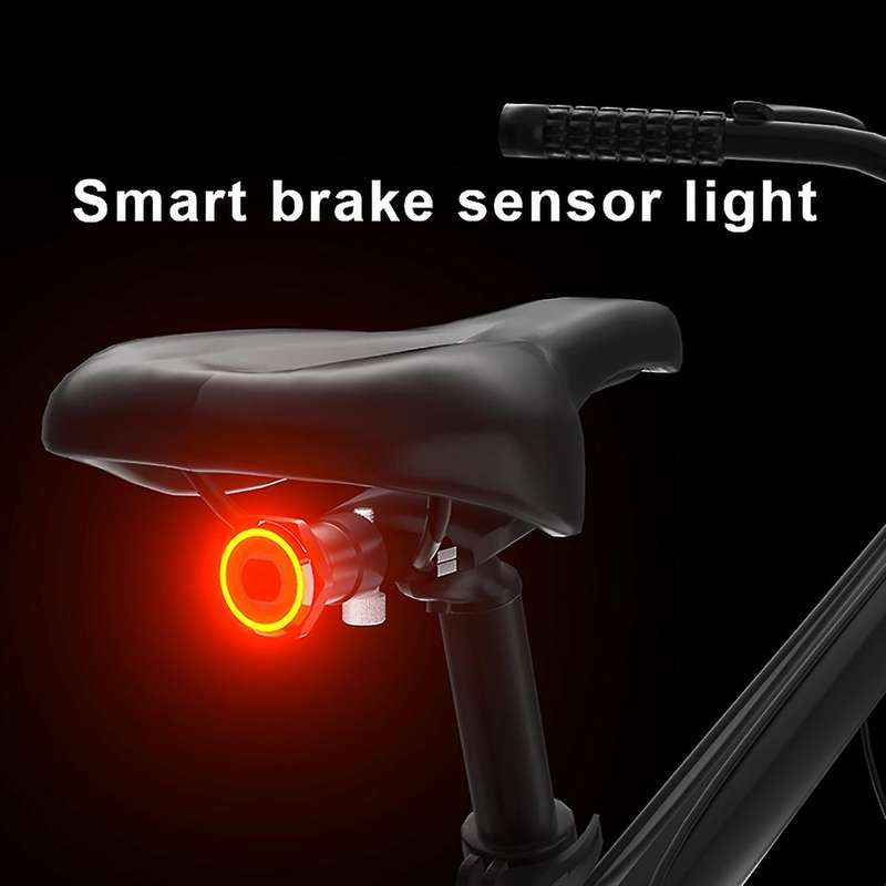 Bike Rear Light IPx6 Waterproof LED Charging Bicycle Brake Sensing Light Accessories Bike Taillight