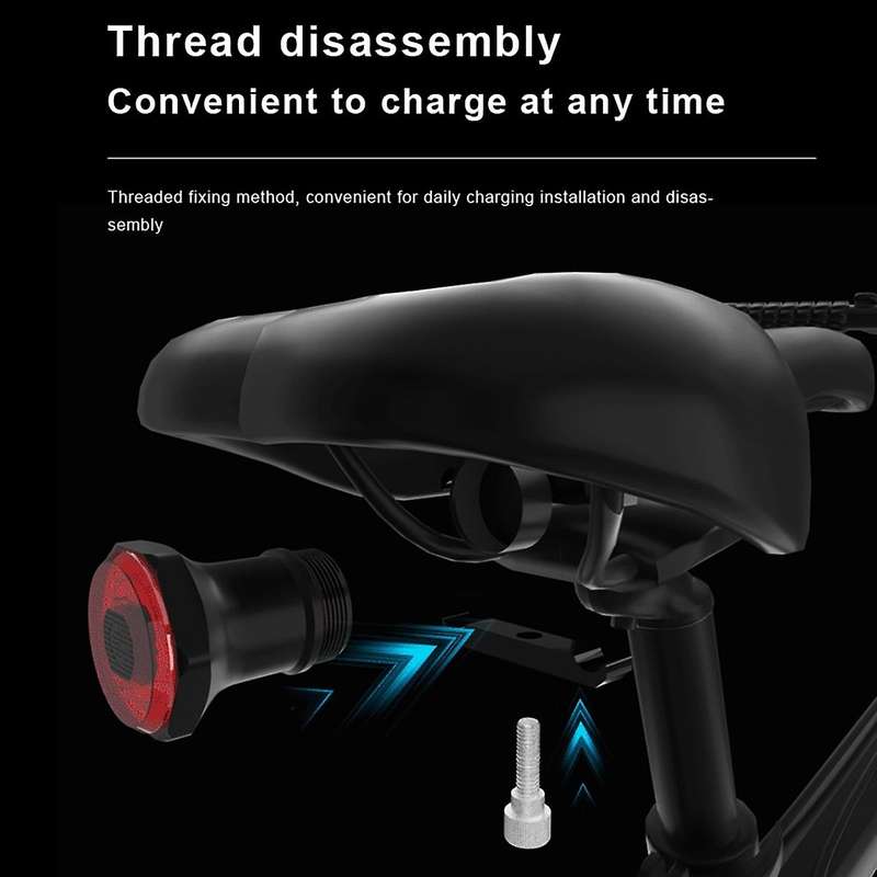 Bike Rear Light IPx6 Waterproof LED Charging Bicycle Brake Sensing Light Accessories Bike Taillight