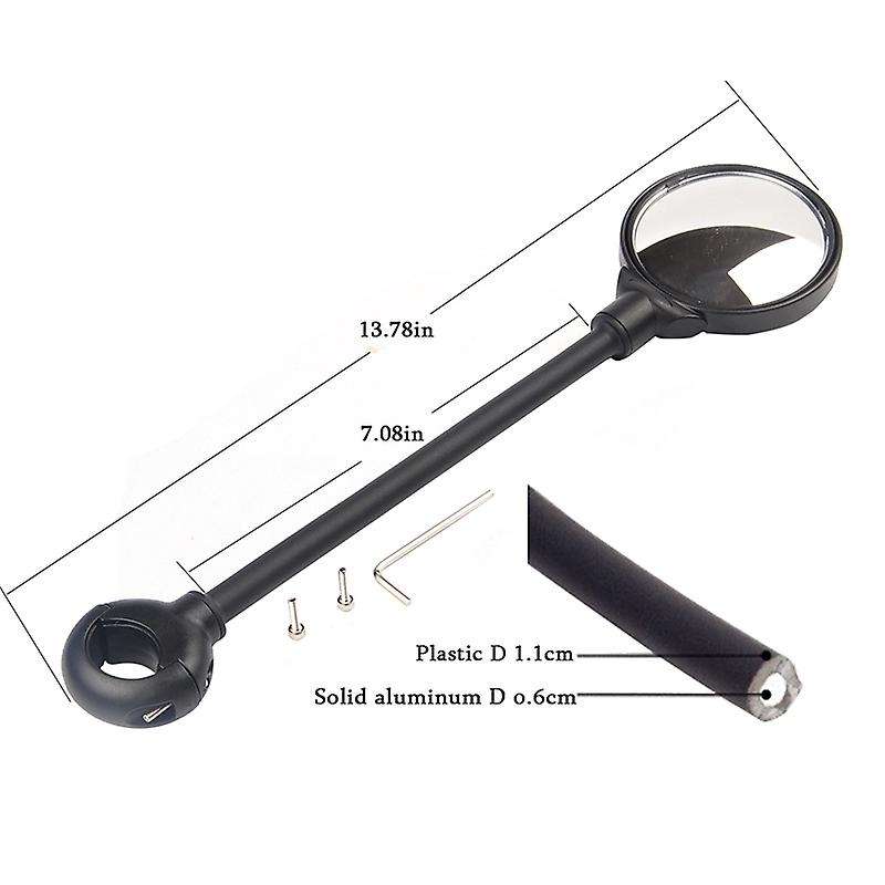 Bike Rear View Mirror Road Mountain Bicycle Handlebar Back View Mirror Wide Angle Mirror Motocycle C