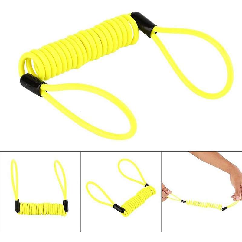 Bike Spring Disc Lock Reminder Cable Anti Thief Security Steel Wire for Motorcycle Bicycle Scooter B