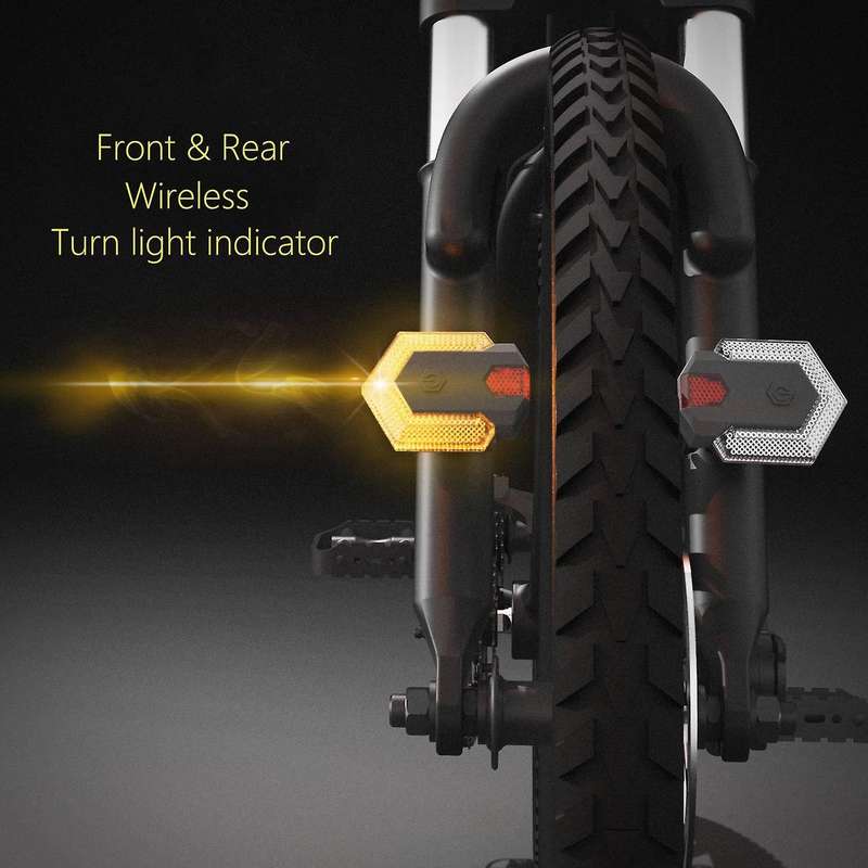 Bike Turn Signals with Smart Wireless Remote Control Bike Tail Lights Front and Rear Cycling Warning