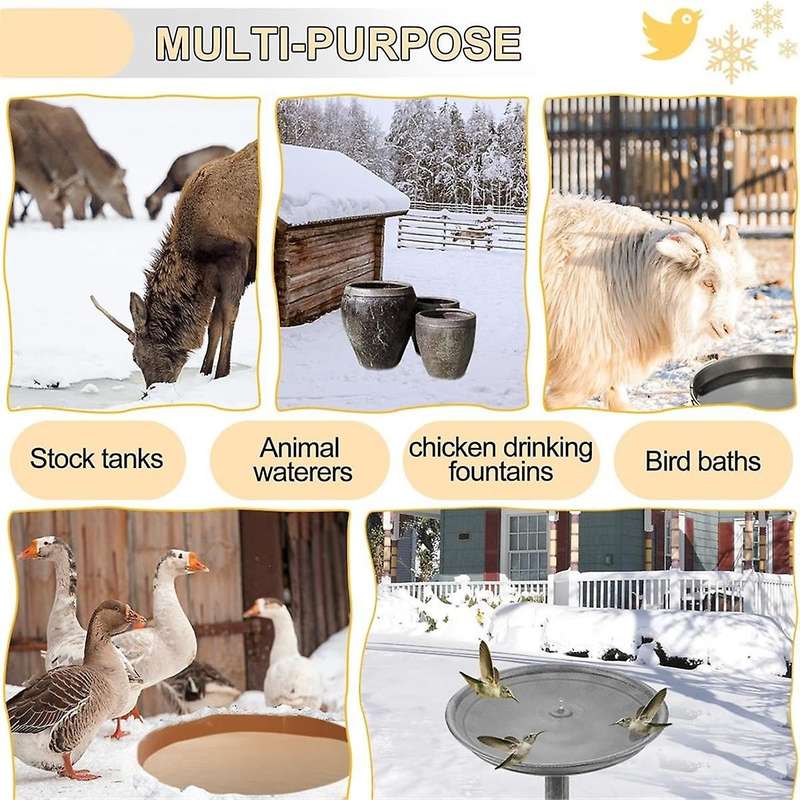 Bird Bath Heater for Outdoors In Winter, Birdbath Water Heater De-icer, Bird Bath Deicer Full-cover