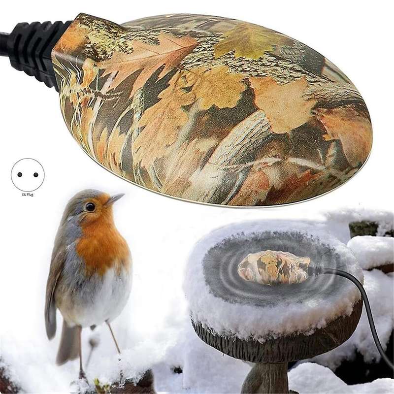 Bird Bath Heater for Outdoors In Winter, Birdbath Water Heater De-icer, Bird Bath Deicer Full-cover