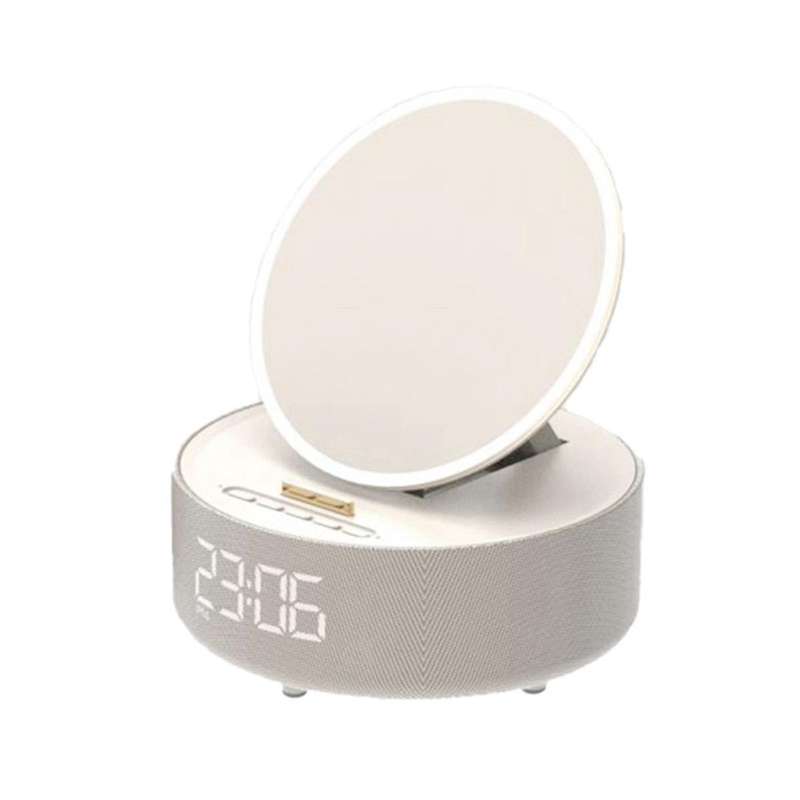 Birthday Gifts for All 6 In 1 Wireless Phone Charger with Digital Alarm, Mirror Light with Bluetooth
