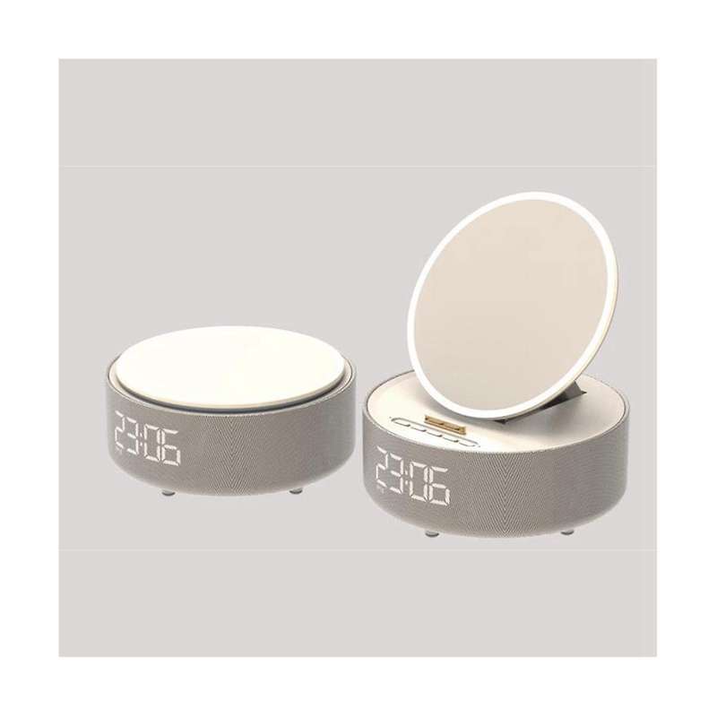 Birthday Gifts for All 6 In 1 Wireless Phone Charger with Digital Alarm, Mirror Light with Bluetooth