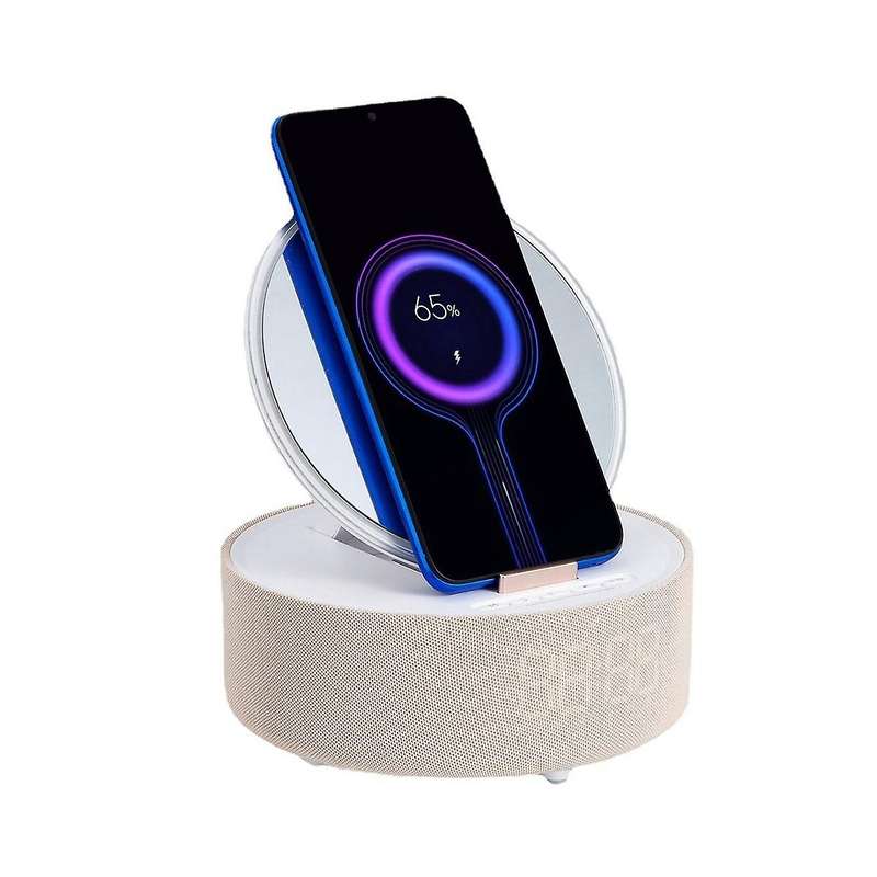 Birthday Gifts for All 6 In 1 Wireless Phone Charger with Digital Alarm, Mirror Light with Bluetooth