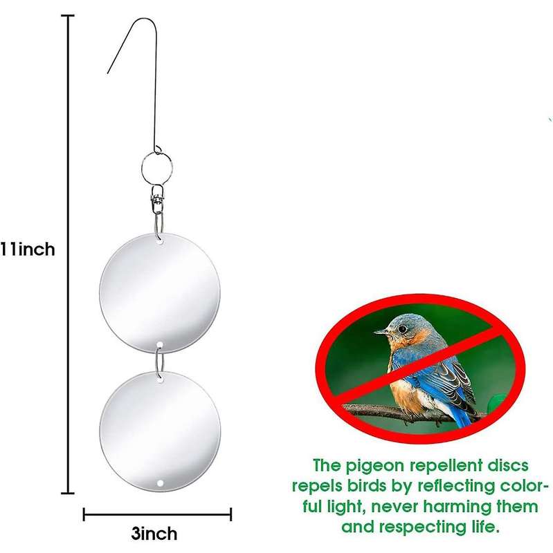 Bird Repellent Discs Repellent Double Sided Reflective Discs for Preventing Birds Approaching