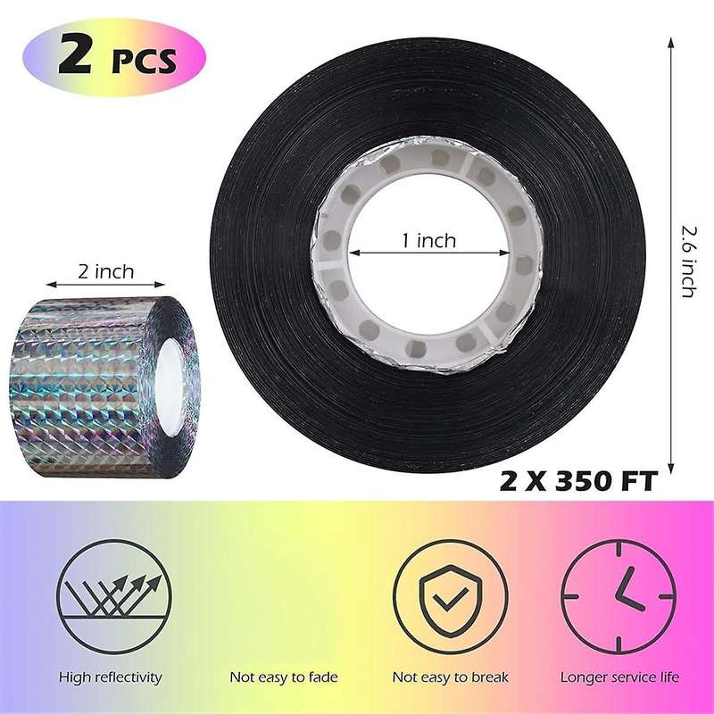 Bird Repellent Tape (200m) Reflective Tape, Outdoor Bird Repellent, Double-Sided Flashing Bird Repel