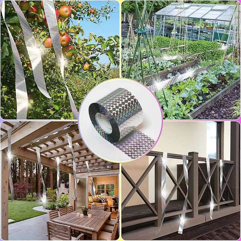 Bird Repellent Tape (200m) Reflective Tape, Outdoor Bird Repellent, Double-Sided Flashing Bird Repel