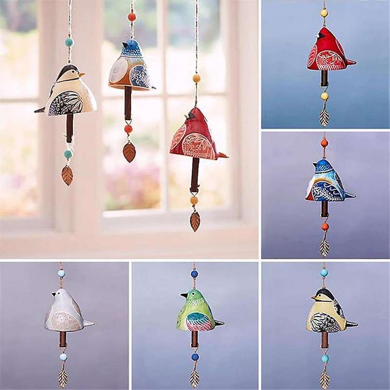 Birdsong Bell Hanging, Country Wind Chime, Resin Handicraft Wind Chime Pendant, Courtyard Home Decor
