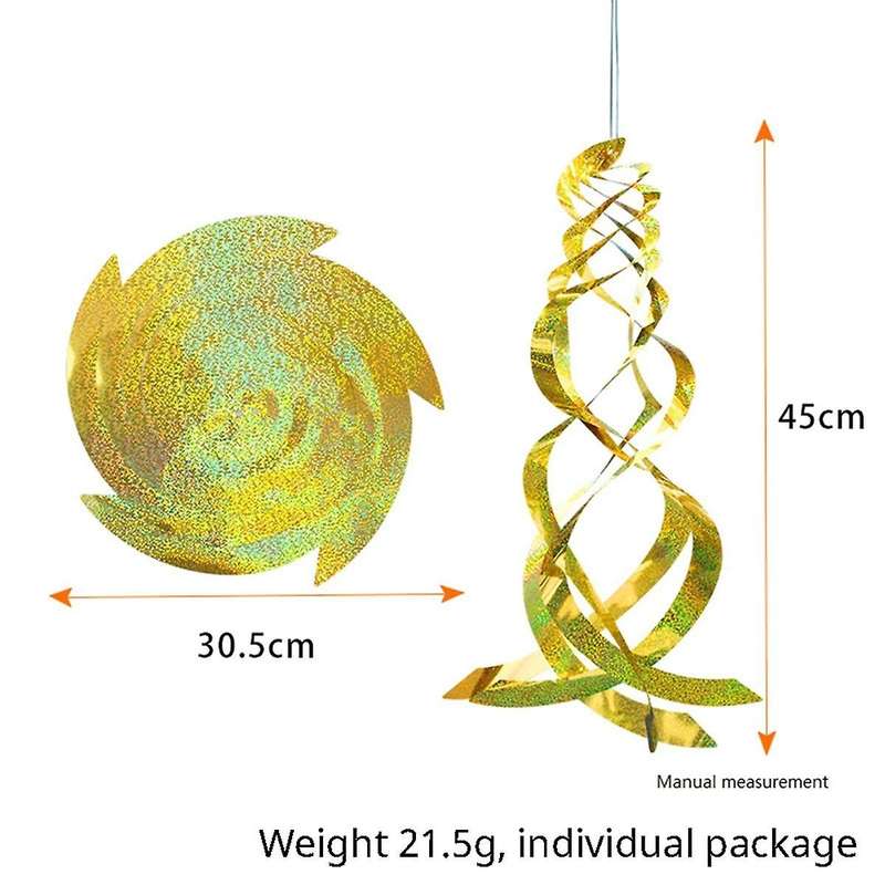 Bird Repellent Spiral Reflector - Reflective Rotator to Repel Birds and Animals From Outdoor Gardens