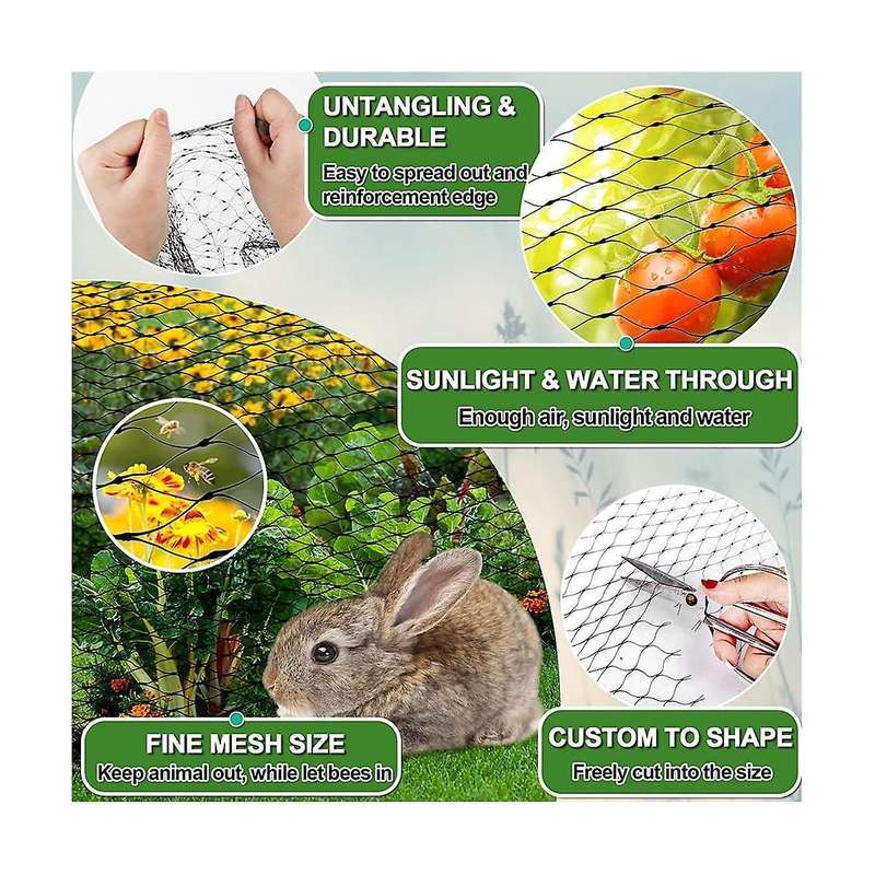 Bird Netting for Garden Protection, 4x10m Garden Netting, Poultry Netting for Chicken Coop, Deer Fe