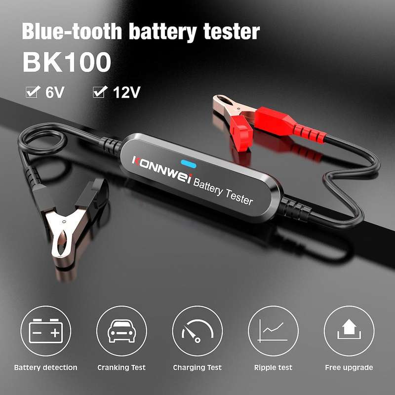 BK100 Wireless BT Battery Tester 100-2000 6V 12V Battery Detector Battery Cranking Charging Analyzer