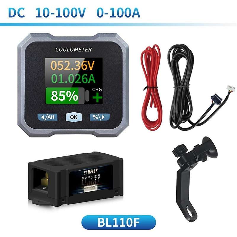 BL110F Coulometer Battery Meter DC10-100V 0-100A Waterproof Battery Meter and Voltmeter for Electric