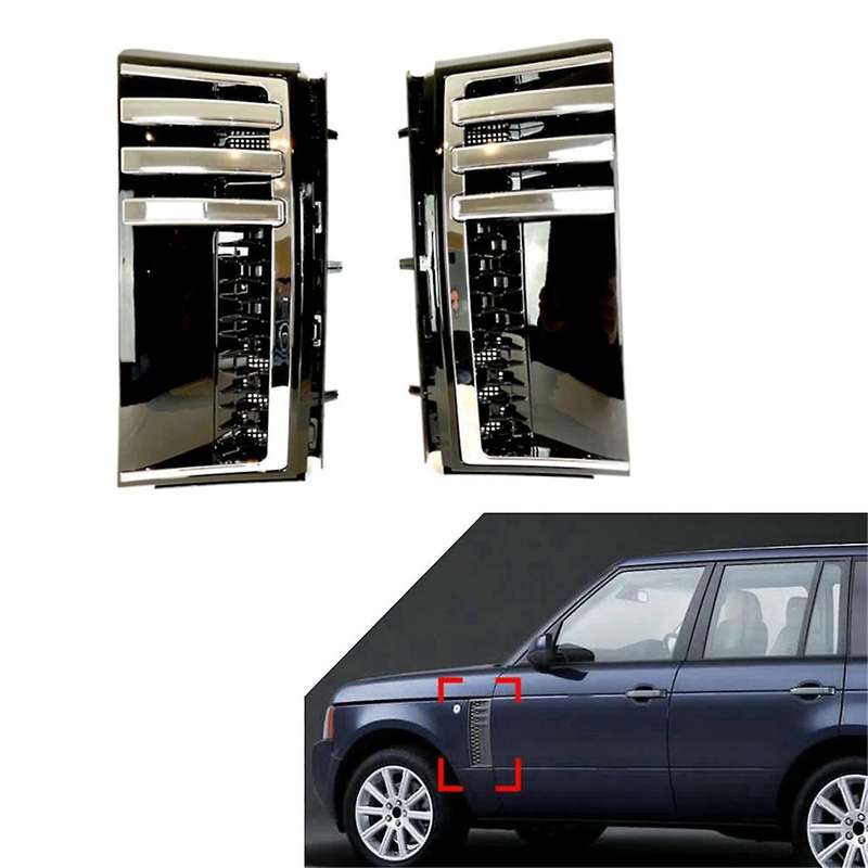 Black & Silver Car Mesh Side Vent Grille Trim for Range L322 2003-2012
