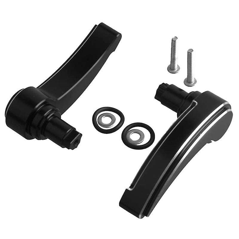 Black + Silver Saddlebag Latch Kit Compatible for Touring Street Glide/ Glide/Road Glide/Road /Ultra