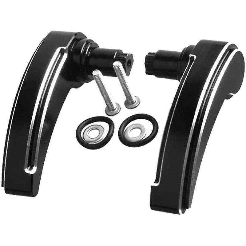 Black + Silver Saddlebag Latch Kit Compatible for Touring Street Glide/ Glide/Road Glide/Road /Ultra