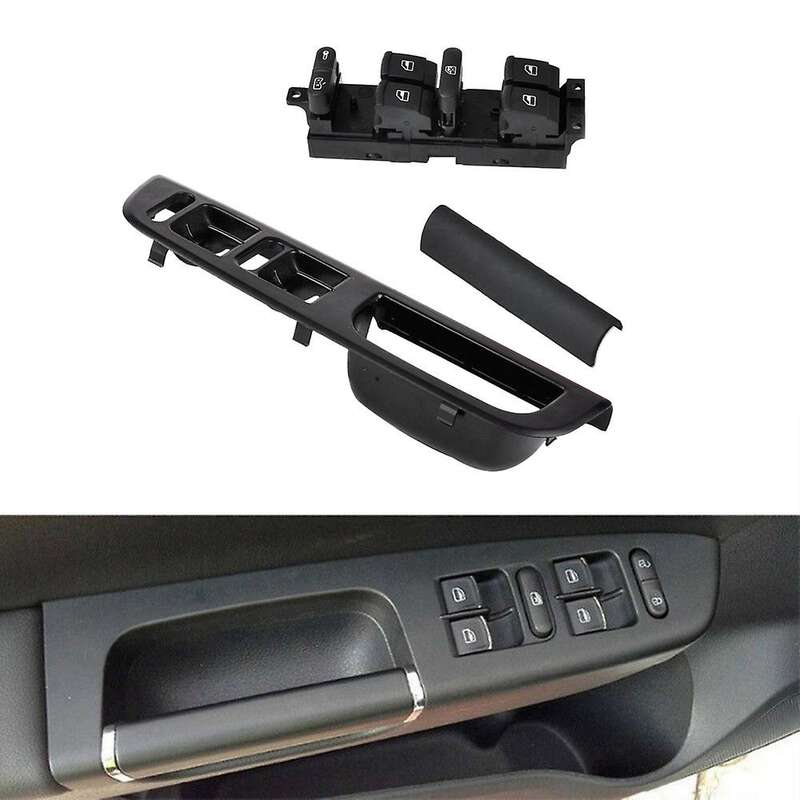 Black 3B0867175 Window Master Switch Panel Bezel Kit for - Golf MK4 MK4 1999-2004
