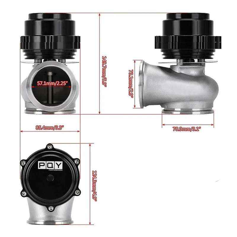 Black 60MM Vband Flange Wastegate External Turbo for Universal Cars